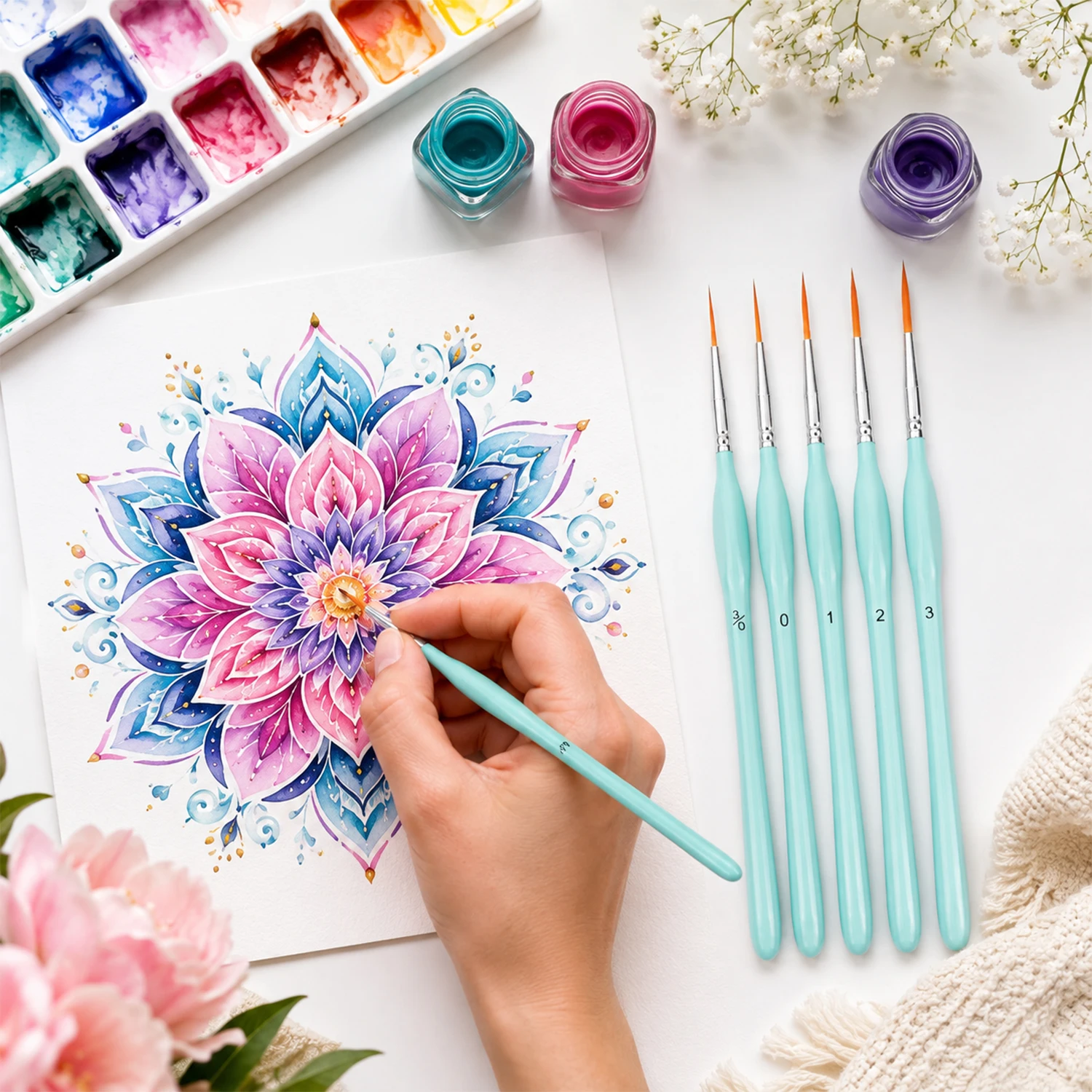 6pcs Rigger Paint Brushes Set, - Detailing Brush Set 评论和价格